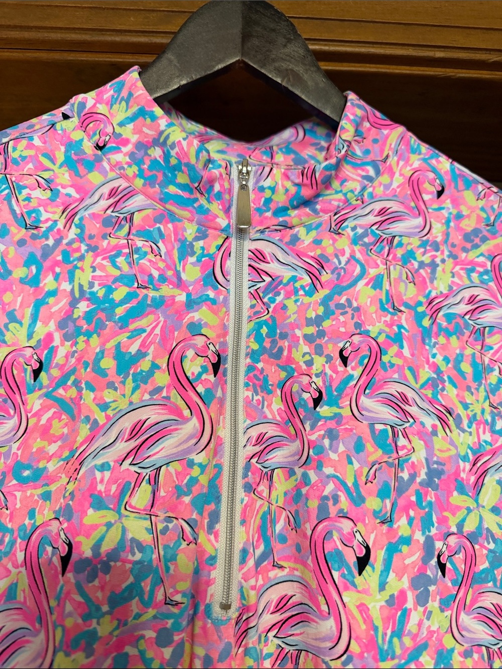 Pink Flamingo Print Long Sleeve Dress - Picture 3 of 6